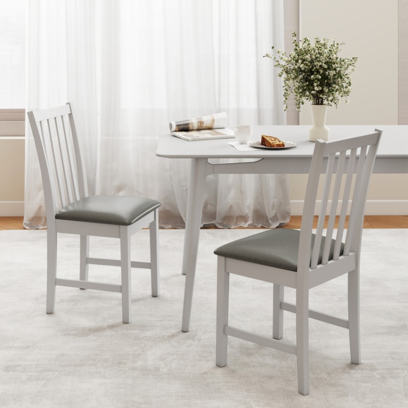 Wooden Dining Chair Set of 2 with Padded Seat