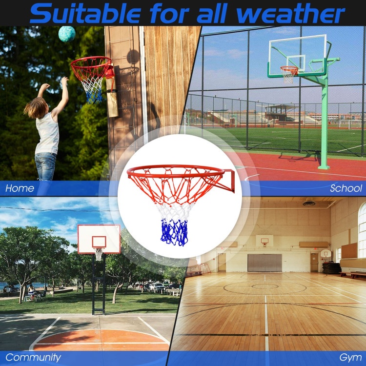 18 Inch Replacement Basketball Rim With All-Weather Net