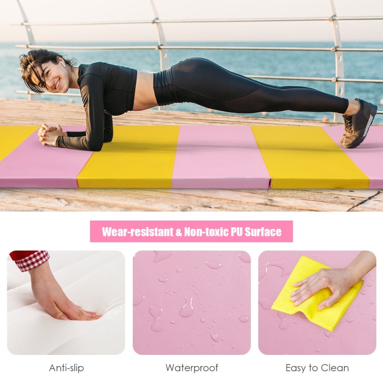 6 Feet X 2 Feet X 2.5 Inch 3-Fold Gymnastics Tumbling Fitness Mat
