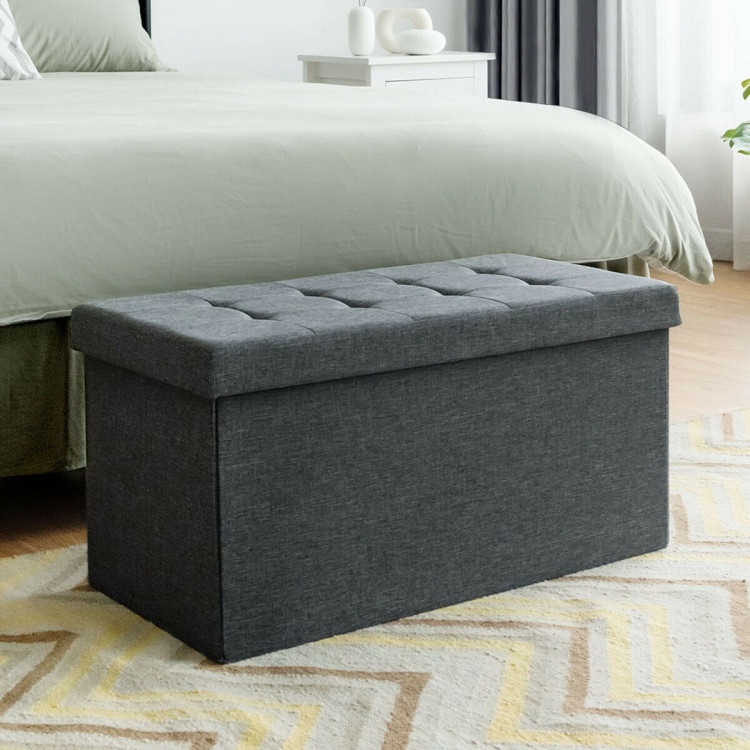 31.5 Inch Fabric Foldable Storage With Removable Storage Bin-Dark Gray