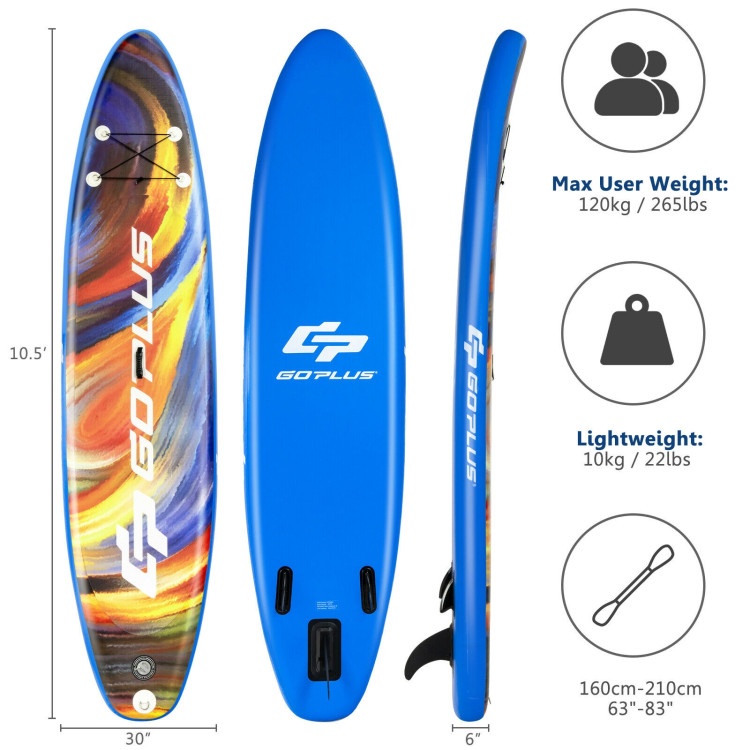 Inflatable Stand Up Paddle Board With Backpack Aluminum Paddle Pump