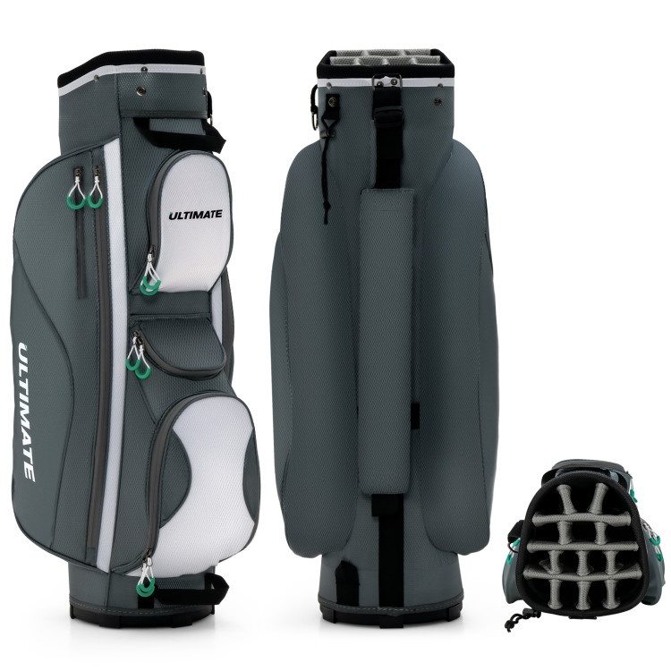14 Dividers Golf Cart Bag With 7 Zippered Pocket