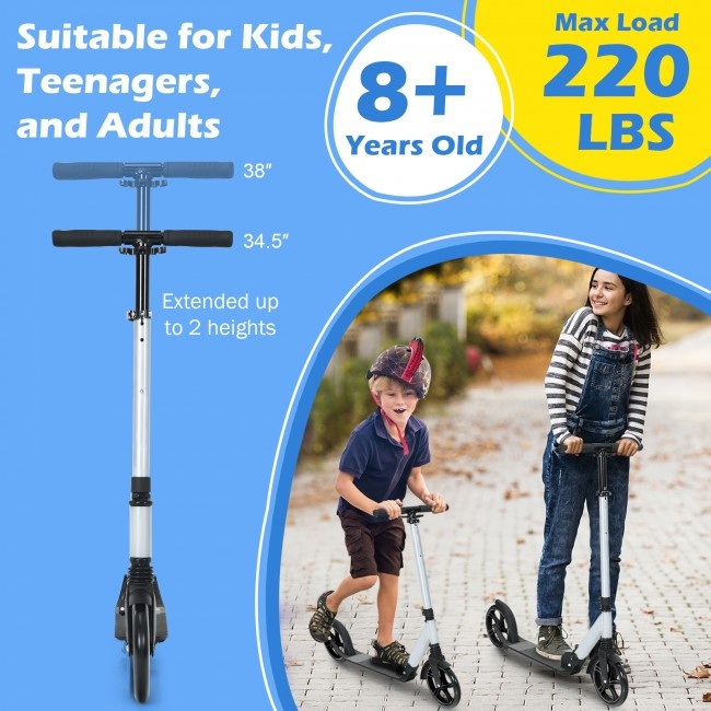 Lightweight Folding Kick Scooter With Strap And 8 Inches Wheel