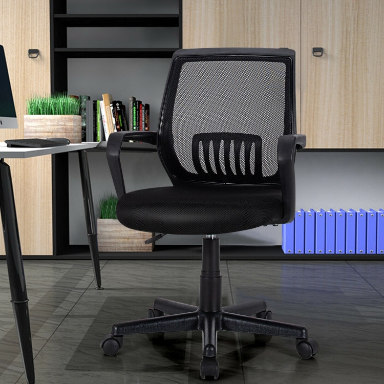 Mid-Back Mesh Height Adjustable Executive Chair With Lumbar Support
