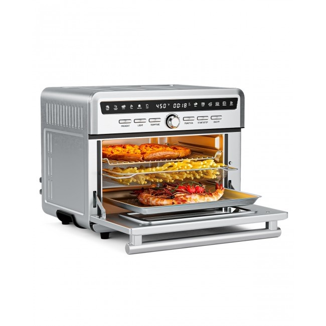 26.4 Qt 1800W 10-In-1 Air Fryer Toaster Oven With Recipe