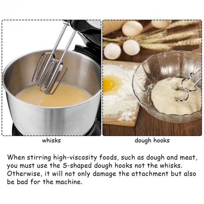 200 W 5-Speed Stand Mixer With Dough Hooks Beaters