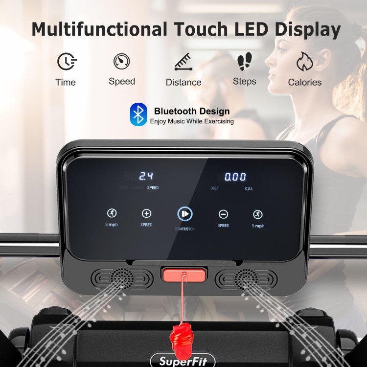 2.25 Hp Electric Motorized Folding Treadmill With Led Display