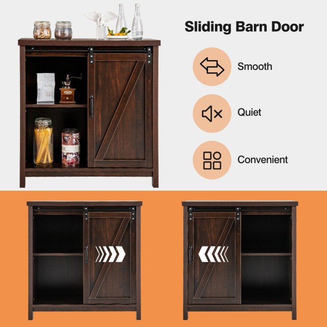 Freestanding Kitchen Buffet Storage Cabinet With Sliding Barn Door   Detail D66a25ca755f017df298033c2828a179 