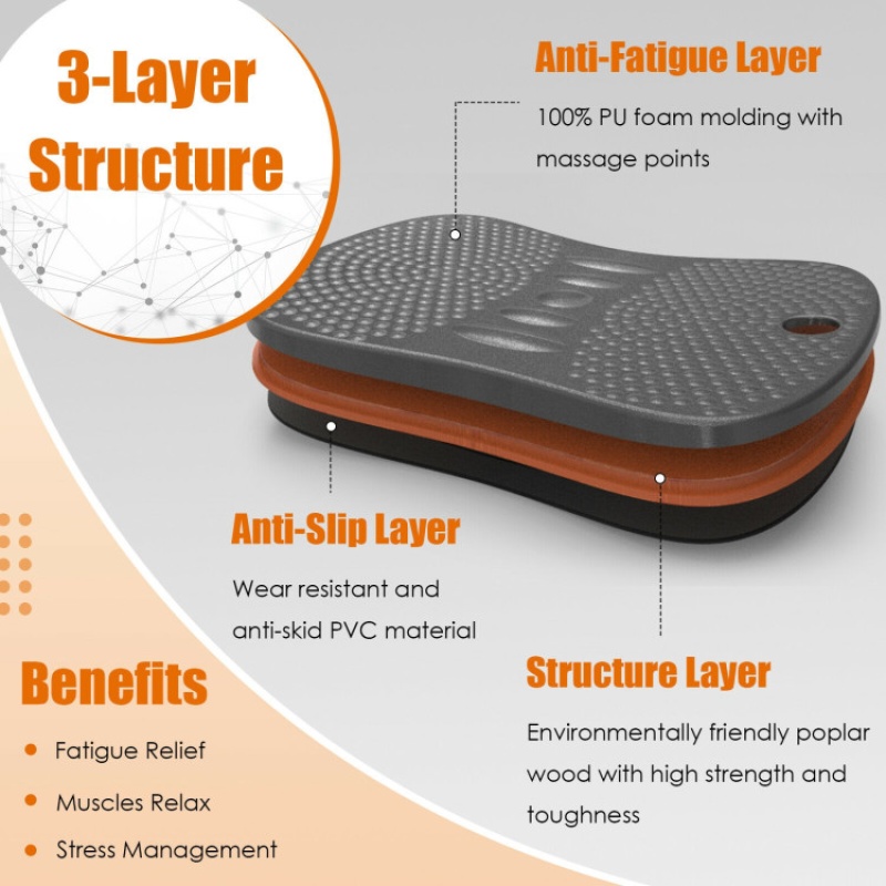 Portable Anti-Fatigue Balance Board With Raised Massage Points For Office