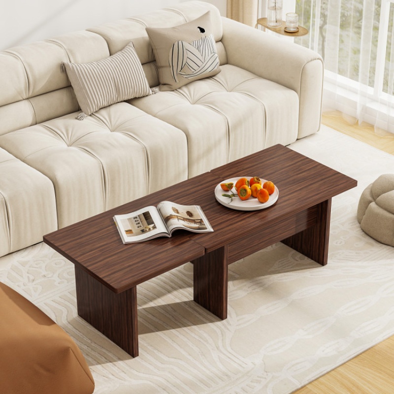 Modular Coffee Table Set of 2 in Walnut