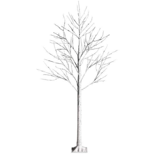 Pre-Lit White Twig Birch Tree For Christmas Holiday With Led Lights