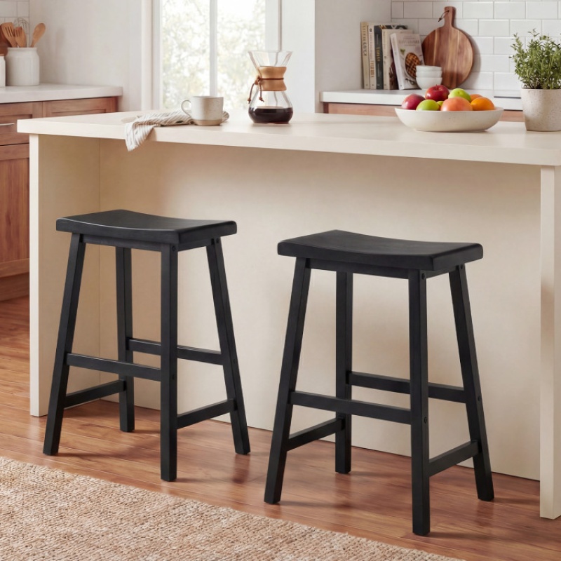24 Inch Counter Height Saddle Stools Set of 2