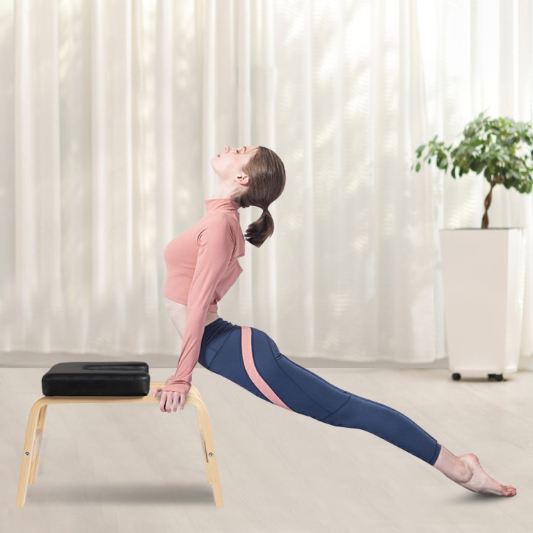 Yoga Headstand Wood Stool With Pvc Pads