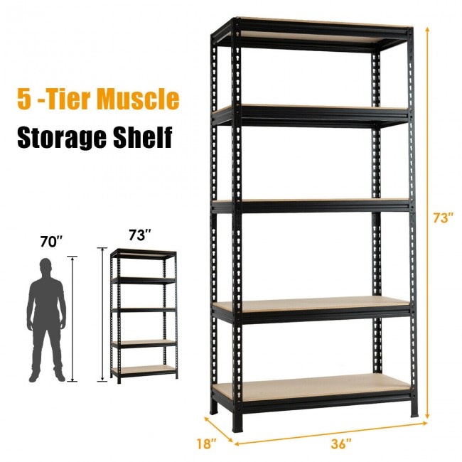 5-Tier Steel Storage Shelve For Home Office Garage