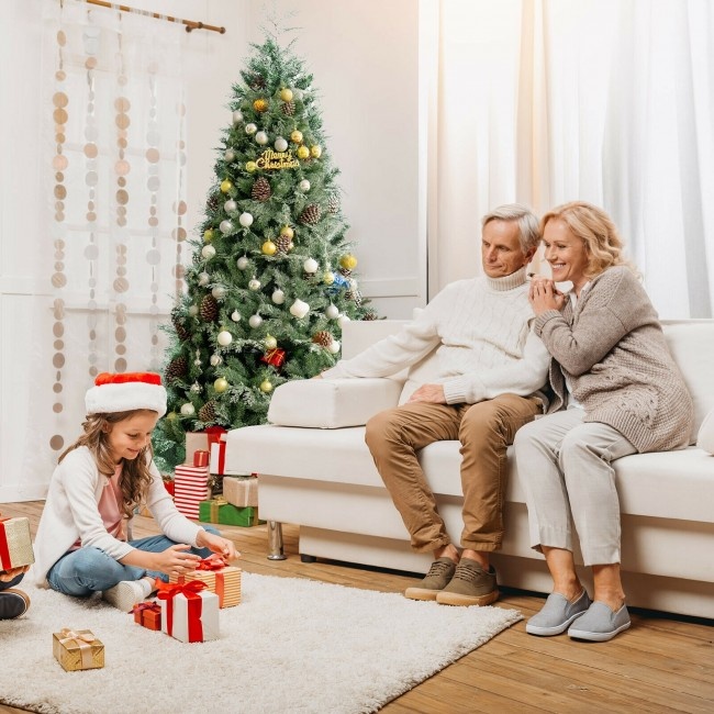 7FT Flocked Christmas Tree - Premium Artificial Decor