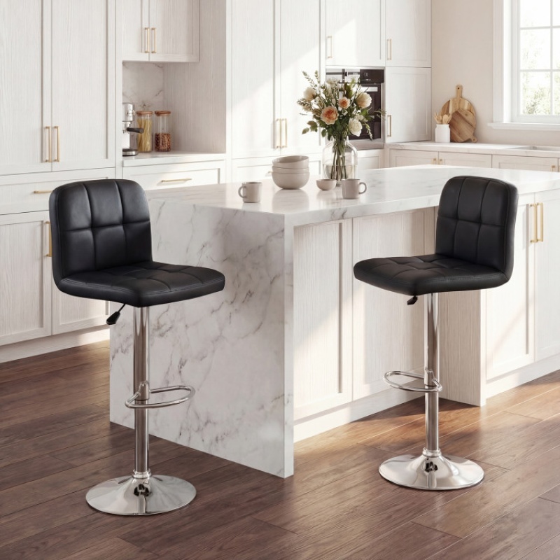 Swivel Bar Stools Set of 2 with Footrests