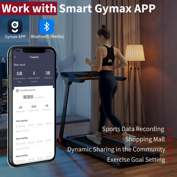 3.75Hp Folding Treadmill With App And 12 Preset Programs