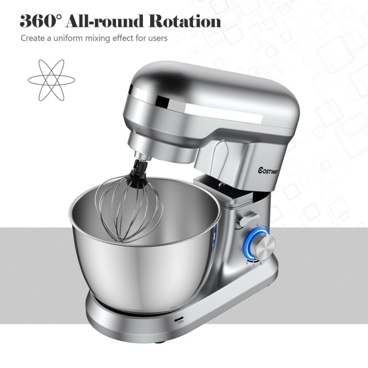 4.8 Qt 8-Speed Electric Food Mixer With Dough Hook Beater