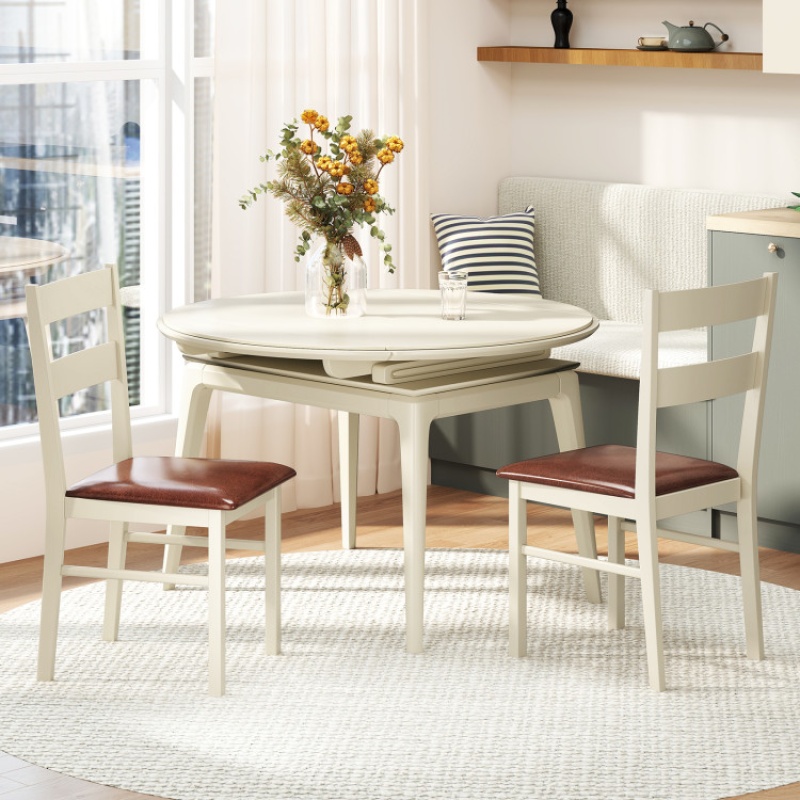 Wooden Dining Chair Set of 2 White