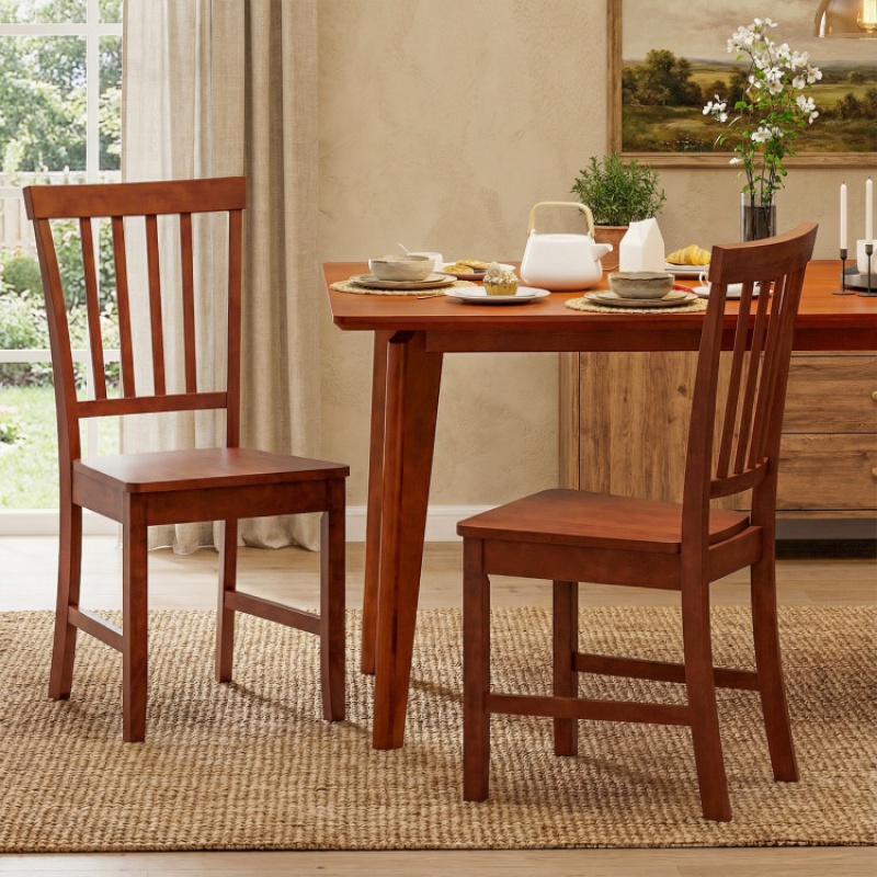 Set Of 2 Dining Chairs With Solid Wooden Legs
