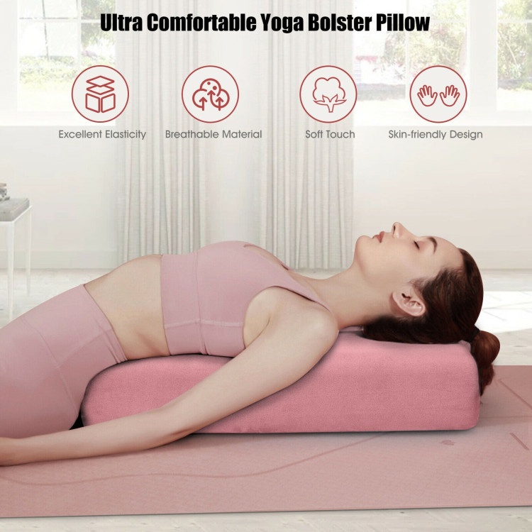 Yoga Bolster Pillow With Washable Cover And Carry Bag