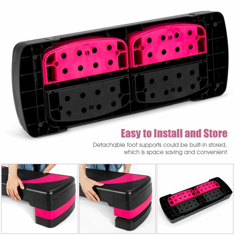 31 Inch Adjustable Exercise Aerobic Stepper With Non-Slip Pads
