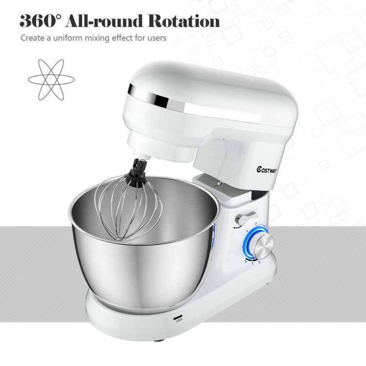 4.8 Qt 8-Speed Electric Food Mixer With Dough Hook Beater