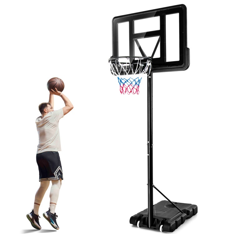 Adjustable Portable Basketball Hoop Stand With Shatterproof Backboard Wheels