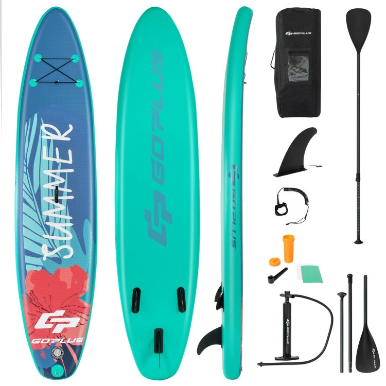 10 Feet Inflatable Stand Up Paddle Board With Backpack Leash Aluminum Paddle