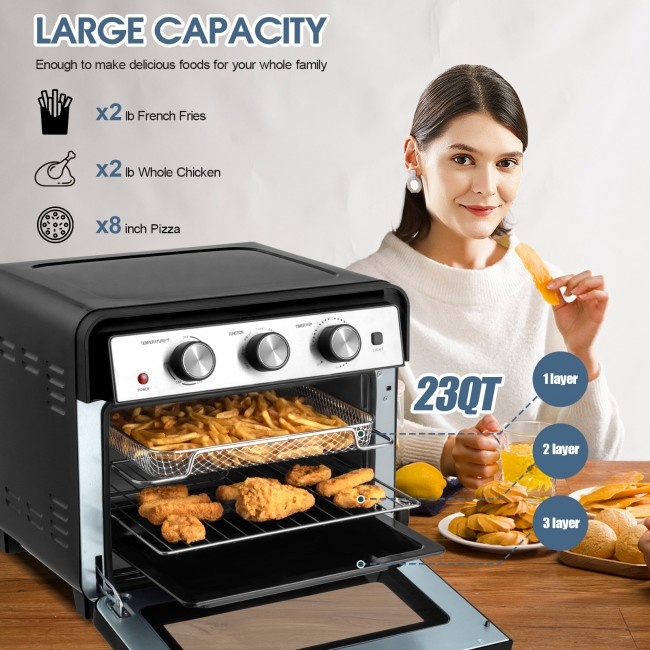 23 Qt 6-In-1 Air Fryer Toaster Oven With 9 Accessories