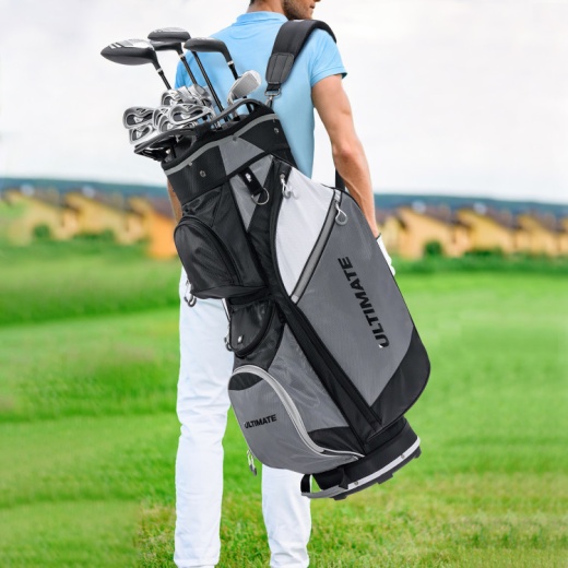 14-Way Golf Cart Stand Bag With Waterproof Rain Hood