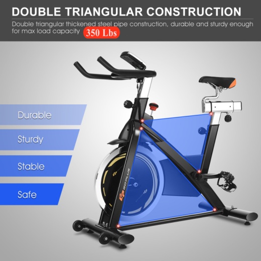 Indoor Fixed Aerobic Fitness Exercise Bicycle With Flywheel And Lcd Display