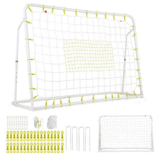 2-In-1 Kids Soccer Rebounder And Soccer Goal With Adjustable Height