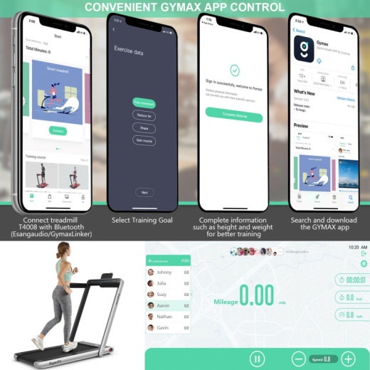 2.25 Hp 2-In-1 Folding Walking Pad Treadmill with Dual Display and App Control