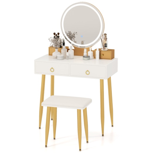 Elegant Vanity Table Set With Mirror