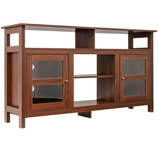 58 Inch TV Stand with 2 Cabinets for Flat Screen TVs up to 65 Inch