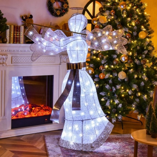 Pre-Lit Angel Christmas Decoration with 100 Led Lights