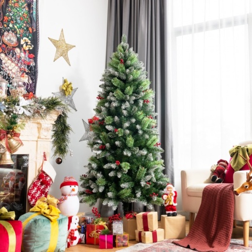 Snow Sprayed Christmas Tree For Holiday Festival Decoration