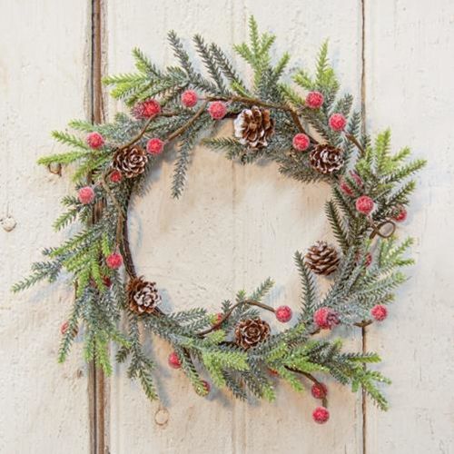 Mountain Pine With Berries Candle Ring, 6"