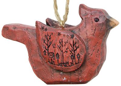 Carved Cardinal Ornament