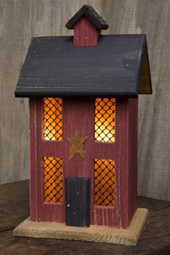 Lighted House W/Chimney & Star