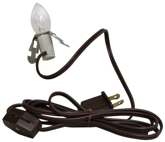 Clip Light W/Bulb, Brown Cord