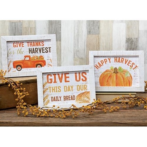 Give Thanks For The Harvest Easel Sign, 3 Asstd