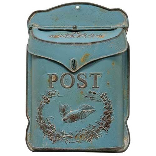 Rustic Blue Post Box