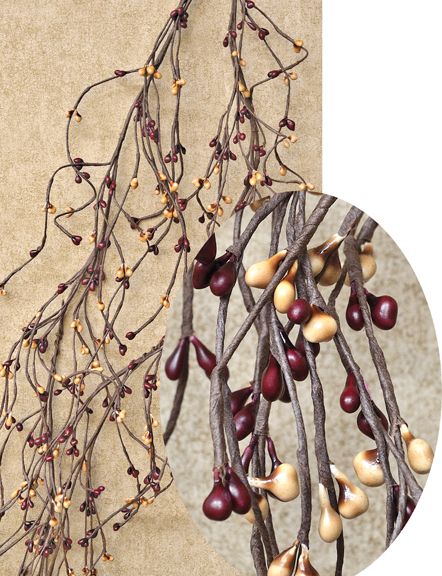 Burgundy And Old Gold Wispy Pip Garland, 5'