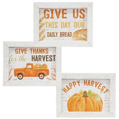 Give Thanks For The Harvest Easel Sign, 3 Asstd