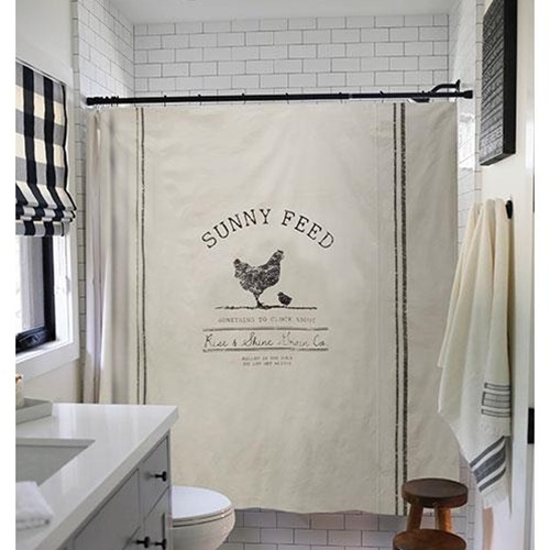 Sunny Feed Farmhouse Shower Curtain