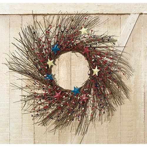 Americana Pip Berry Sunburst Wreath, 24"