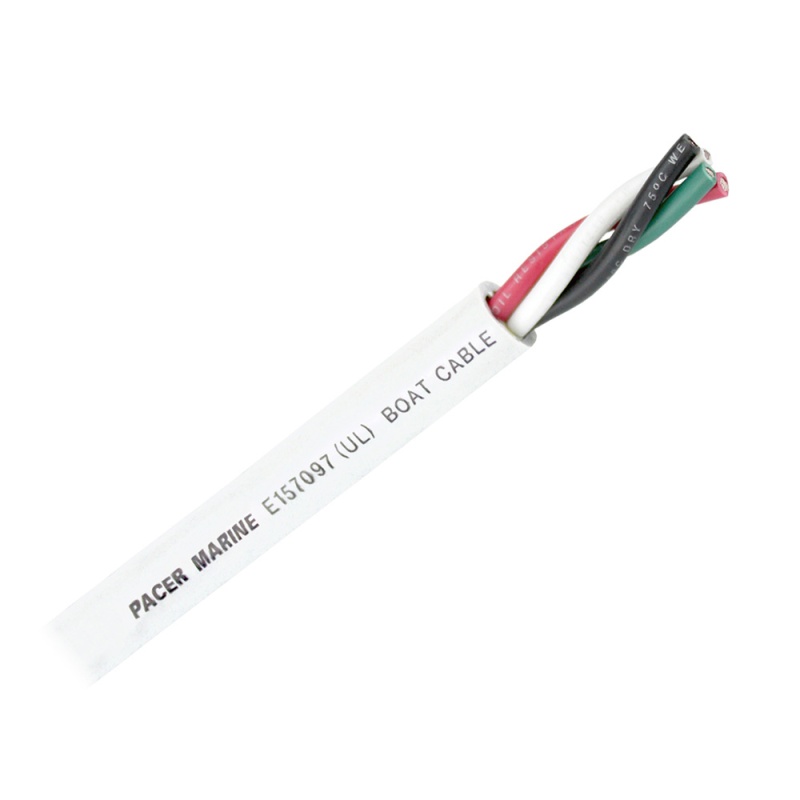 Pacer Round 4 Conductor Cable - 500' - 14/4 Awg - Black, Green, Red & White