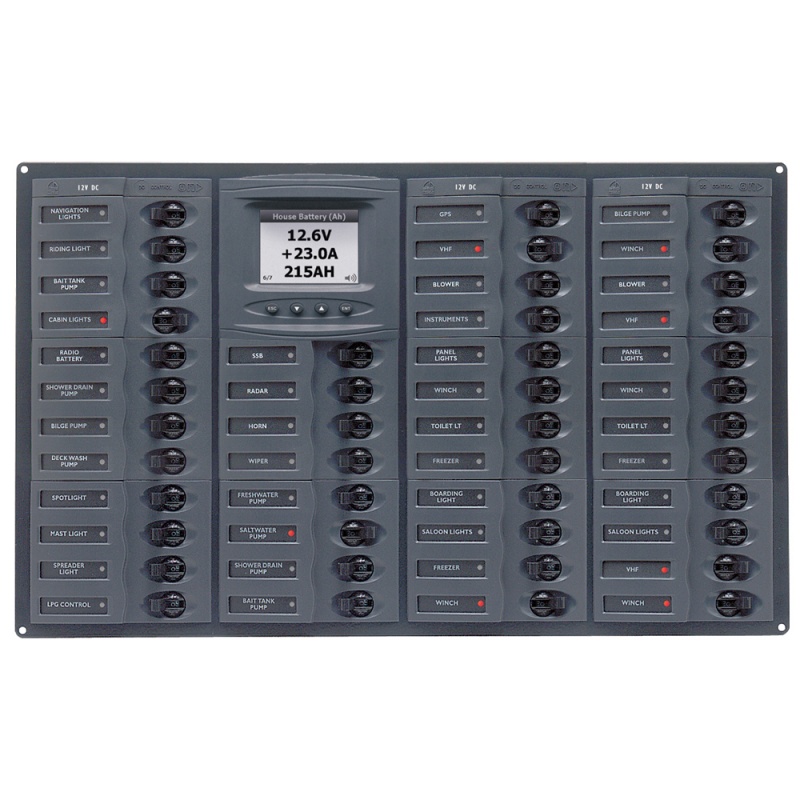 Bep Millennium Series Dc Circuit Breaker Panel W/Digital Meters, 44Sp Dc12v Horizonal